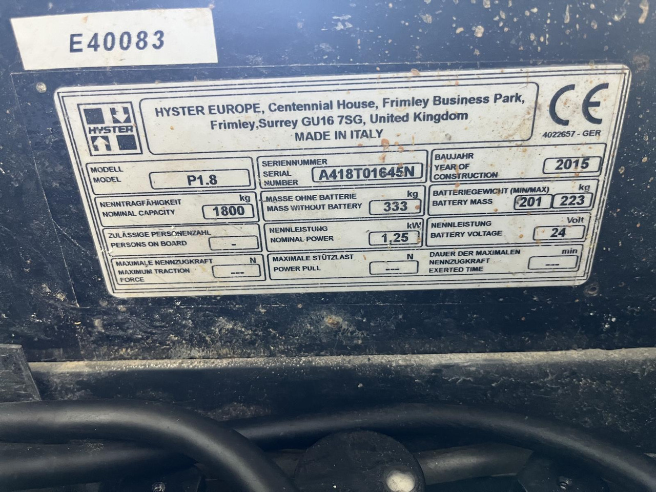 Hyster P1.8 - 码垛车:图4 Hyster P1.8 - 码垛车:图4