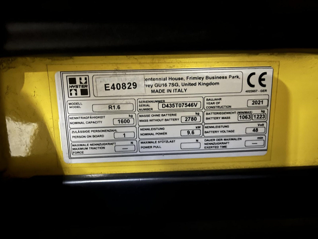 Hyster R1.6 - 前移式叉车:图4 Hyster R1.6 - 前移式叉车:图4