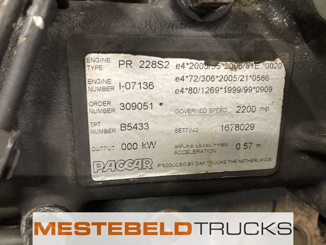 DAF Motor PR 228 S2 - 发动机 适用于 卡车:图5 DAF Motor PR 228 S2 - 发动机 适用于 卡车:图5