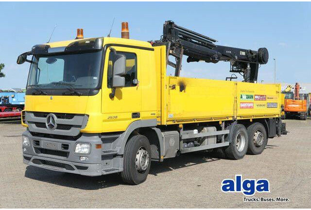 Mercedes-Benz 2536 L Actros 6x2, Hiab 211DL-4PRO, Klima, AHK - 栏板式/ 平板卡车:图1 Mercedes-Benz 2536 L Actros 6x2, Hiab 211DL-4PRO, Klima, AHK - 栏板式/ 平板卡车:图1