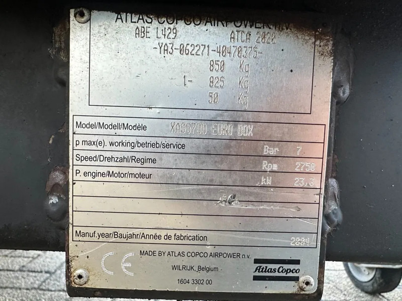 Atlas-Copco XAS 57 DD Deutz 3 m3 / min 23 kW 7 Bar Mobiele Diesel Compressor op aanhanger - 空气压缩机:图3 Atlas-Copco XAS 57 DD Deutz 3 m3 / min 23 kW 7 Bar Mobiele Diesel Compressor op aanhanger - 空气压缩机:图3