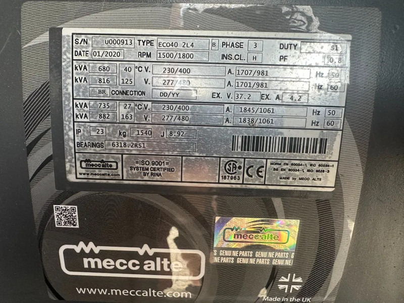 发电机组 Doosan Mecc Alte Spa 680 kVA Silent generatorset as New Demo 2021 !：图12