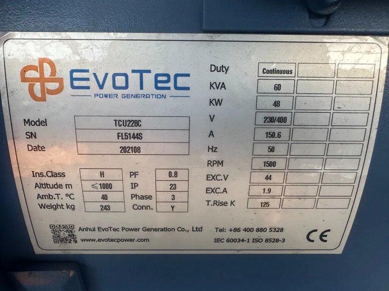 Evotec TCU228G 60 kVA generatordeel Alternator New ! Overstock - 发电机组:图3 Evotec TCU228G 60 kVA generatordeel Alternator New ! Overstock - 发电机组:图3