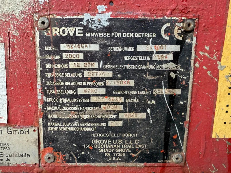 Grove MZ46 CXT 14 meter Deutz Diesel Telescoop Hoogwerker 4 x 4 - 伸缩臂:图3 Grove MZ46 CXT 14 meter Deutz Diesel Telescoop Hoogwerker 4 x 4 - 伸缩臂:图3