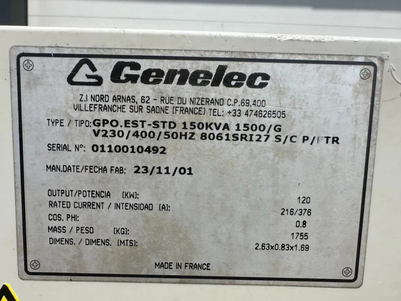 发电机组 Iveco 8061 Marelli 150 kVA noodstroom generatorset ATS automatische netovername：图9