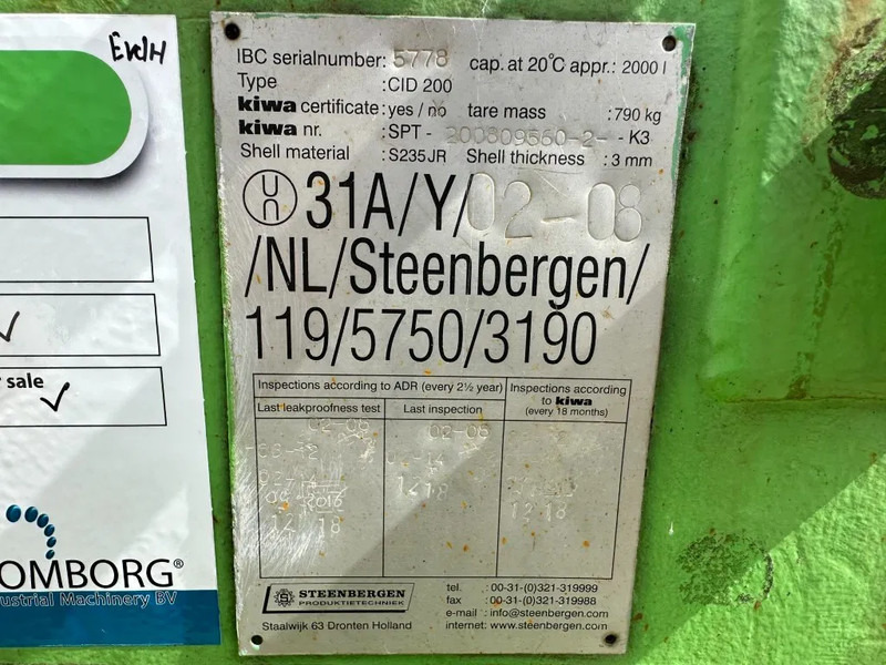 Kiwa IBC Steenbergen 2000 liter IBC Dieseltank met handpomp Milieutank - 储罐:图4 Kiwa IBC Steenbergen 2000 liter IBC Dieseltank met handpomp Milieutank - 储罐:图4