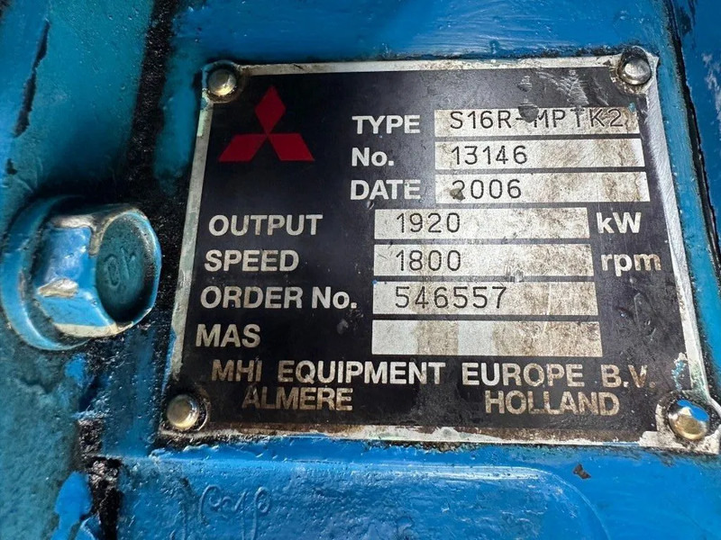 Mitsubishi S16R - MPTK2 Alconza 2322 kVA Marine generatorset - 发电机组:图4 Mitsubishi S16R - MPTK2 Alconza 2322 kVA Marine generatorset - 发电机组:图4