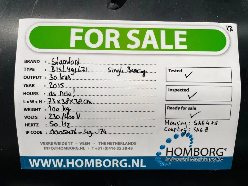 发电机组 Stamford 30 kVA generatordeel PI144J1:图8 发电机组 Stamford 30 kVA generatordeel PI144J1:图8