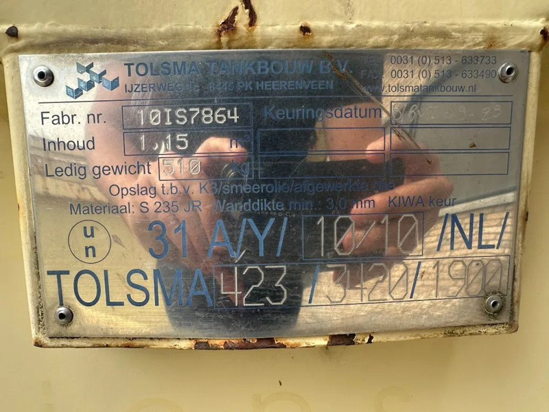 Tolsma Kiwa IBC 1150 liter Dieseltank Milieutank - 储罐:图3 Tolsma Kiwa IBC 1150 liter Dieseltank Milieutank - 储罐:图3