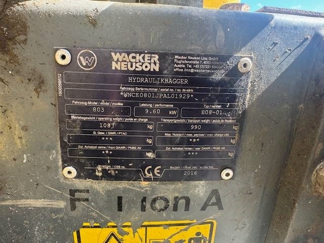 小型挖掘机 Wacker Neuson 803:图12 小型挖掘机 Wacker Neuson 803:图12
