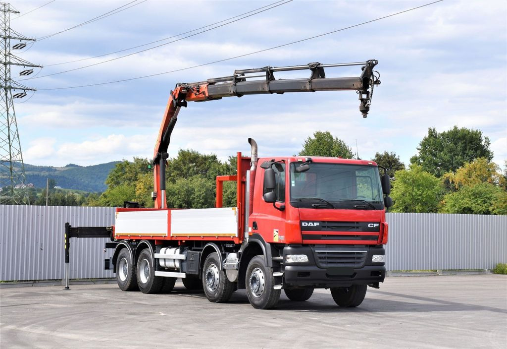 DAF CF 85.410 Pritsche 6,80m + KRAN / FUNK/8x4 - 起重车:图2 DAF CF 85.410 Pritsche 6,80m + KRAN / FUNK/8x4 - 起重车:图2