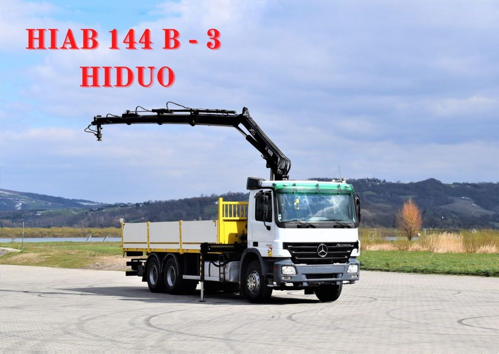 Mercedes-Benz ACTROS 2632 * HIAB 144B-3HIDUO+FUNK / 6x4 - 起重车, 栏板式/ 平板卡车:图1 Mercedes-Benz ACTROS 2632 * HIAB 144B-3HIDUO+FUNK / 6x4 - 起重车, 栏板式/ 平板卡车:图1