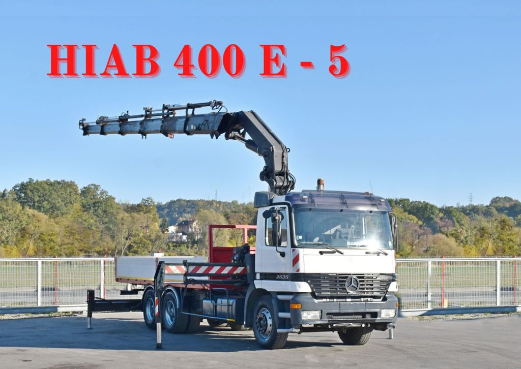 Mercedes-Benz ACTROS 2635 Pritsche 6,40m + HIAB 400 E-5 + FUNK - 起重车:图1 Mercedes-Benz ACTROS 2635 Pritsche 6,40m + HIAB 400 E-5 + FUNK - 起重车:图1