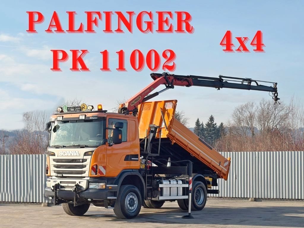 Scania G 360 * KIPPER 4,15m * PALFINGER PK 11002/ 4x4 - 起重车:图1 Scania G 360 * KIPPER 4,15m * PALFINGER PK 11002/ 4x4 - 起重车:图1