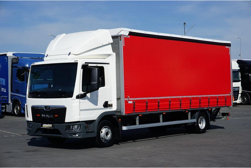 MAN TGL / 12.190 / E 6 / FIRANKA + WINDA / ŁAD. 6 525 KG / 16 PALET - 侧帘卡车:图1 MAN TGL / 12.190 / E 6 / FIRANKA + WINDA / ŁAD. 6 525 KG / 16 PALET - 侧帘卡车:图1