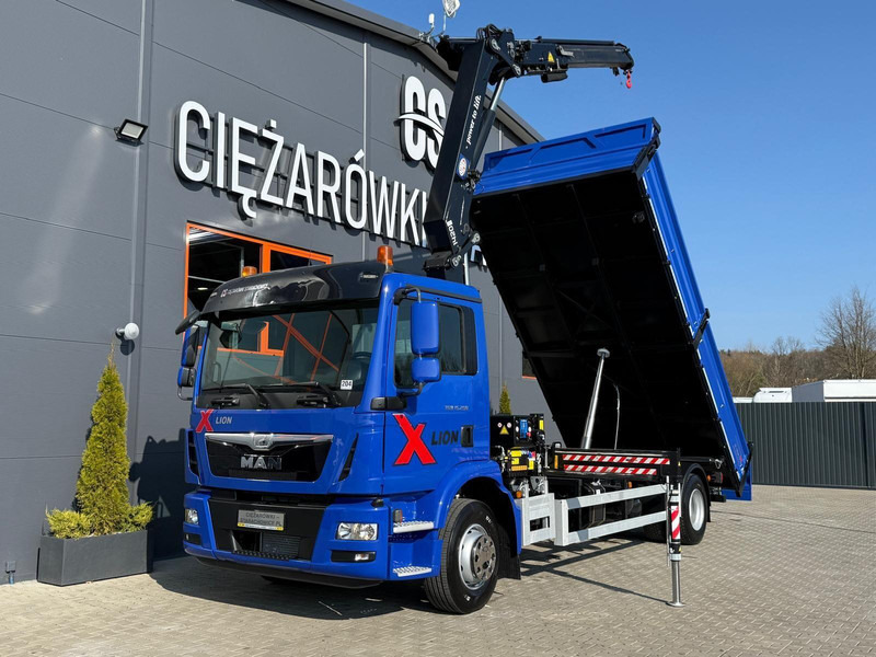 MAN TGM TGL 15.250 / E6 / wywrotka 3-S + HMF żuraw z pilotem / H - 翻斗车, 起重车:图1 MAN TGM TGL 15.250 / E6 / wywrotka 3-S + HMF żuraw z pilotem / H - 翻斗车, 起重车:图1