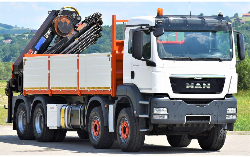 MAN TGS 35.440 * HIAB 322 EP-5HIPRO+FUNK / 8x4! - 栏板式/ 平板卡车, 起重车:图1 MAN TGS 35.440 * HIAB 322 EP-5HIPRO+FUNK / 8x4! - 栏板式/ 平板卡车, 起重车:图1