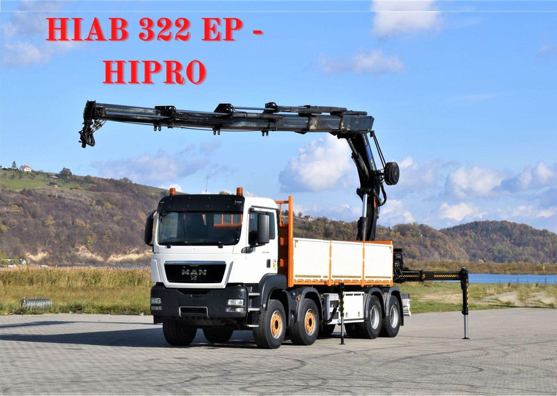 MAN TGS 35.440 * HIAB 322 EP-5HIPRO+FUNK / 8x4! - 栏板式/ 平板卡车, 起重车:图1 MAN TGS 35.440 * HIAB 322 EP-5HIPRO+FUNK / 8x4! - 栏板式/ 平板卡车, 起重车:图1