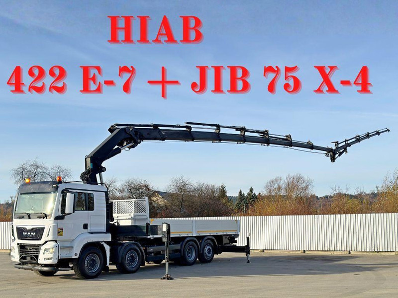 MAN TGS 35.440* HIAB 422 E-7 + JIB 75 X-4 + FUNK - 栏板式/ 平板卡车, 起重车:图1 MAN TGS 35.440* HIAB 422 E-7 + JIB 75 X-4 + FUNK - 栏板式/ 平板卡车, 起重车:图1