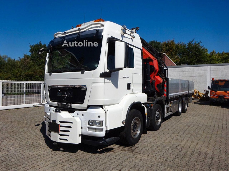 MAN TGS 35.480 - Flatbed + crane - 栏板式/ 平板卡车, 起重车:图1 MAN TGS 35.480 - Flatbed + crane - 栏板式/ 平板卡车, 起重车:图1