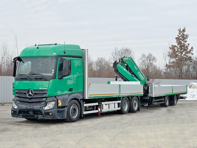 Mercedes-Benz ACTROS 2645 * FASSI F345.24 + FUNK + Anhänger - 栏板式/ 平板卡车, 起重车:图4 Mercedes-Benz ACTROS 2645 * FASSI F345.24 + FUNK + Anhänger - 栏板式/ 平板卡车, 起重车:图4