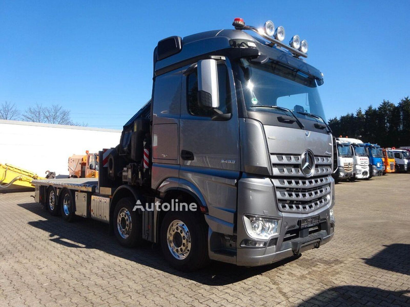 Mercedes-Benz Arocs 3453 8x2 Open Flatbed + Crane Fassi F820 - 栏板式/ 平板卡车, 起重车:图1 Mercedes-Benz Arocs 3453 8x2 Open Flatbed + Crane Fassi F820 - 栏板式/ 平板卡车, 起重车:图1