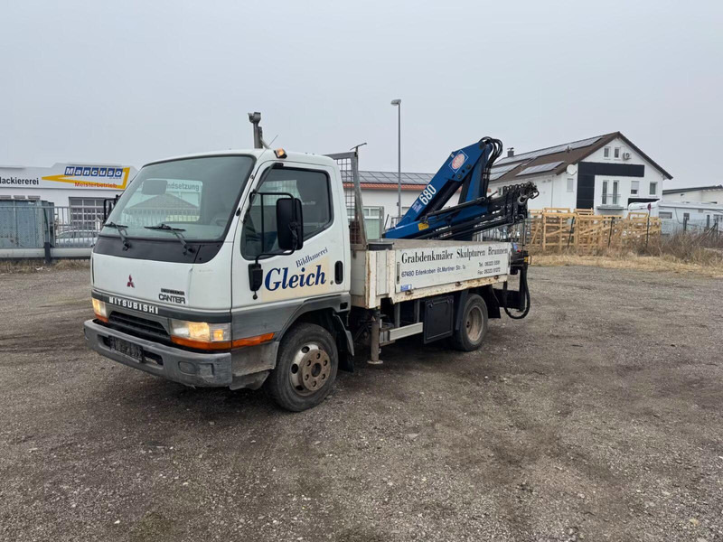 Mitsubishi Canter FE649 - Flatbed truck + crane - 栏板式/ 平板卡车, 起重车:图1 Mitsubishi Canter FE649 - Flatbed truck + crane - 栏板式/ 平板卡车, 起重车:图1