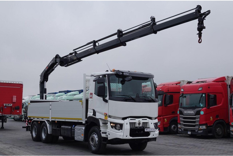 Renault C 380 / 6x4 / SKRZYNIOWY 6,6 m / + HDS HIAB 188 x-hiduo wysów: 1 - 栏板式/ 平板卡车, 起重车:图1 Renault C 380 / 6x4 / SKRZYNIOWY 6,6 m / + HDS HIAB 188 x-hiduo wysów: 1 - 栏板式/ 平板卡车, 起重车:图1