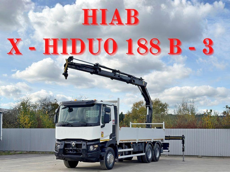 Renault C 380* HIAB X-HIDUO 188 B-3/FUNK*6x4 - 栏板式/ 平板卡车, 起重车:图1 Renault C 380* HIAB X-HIDUO 188 B-3/FUNK*6x4 - 栏板式/ 平板卡车, 起重车:图1