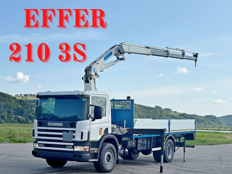 Scania 114 G 340 * PRITSCHE 7,00m * EFFER 210 3S + FUNK - 栏板式/ 平板卡车, 起重车:图1 Scania 114 G 340 * PRITSCHE 7,00m * EFFER 210 3S + FUNK - 栏板式/ 平板卡车, 起重车:图1