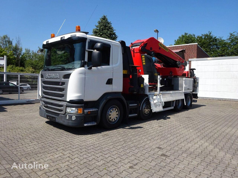 Scania G410 - Flatbed+crane - 栏板式/ 平板卡车, 起重车:图1 Scania G410 - Flatbed+crane - 栏板式/ 平板卡车, 起重车:图1