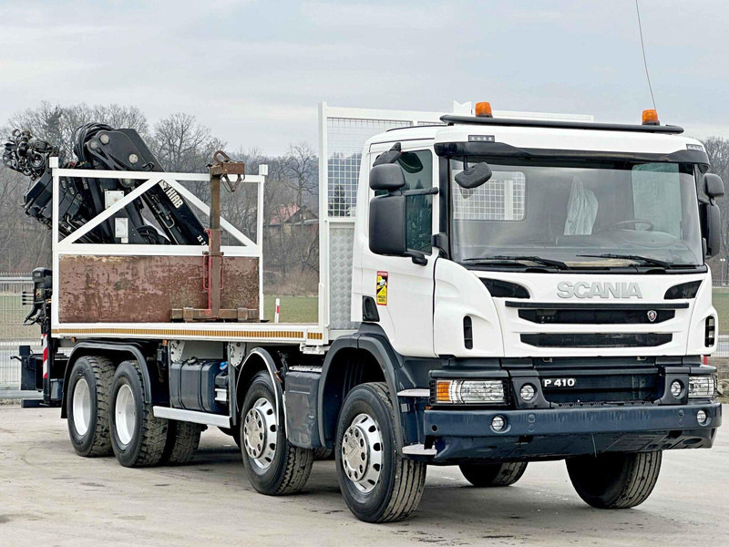Scania P 410*PLATFORM 7,00m*HIAB 244 E-5 HIPRO+FUNK/8x4 - 栏板式/ 平板卡车, 起重车:图3 Scania P 410*PLATFORM 7,00m*HIAB 244 E-5 HIPRO+FUNK/8x4 - 栏板式/ 平板卡车, 起重车:图3