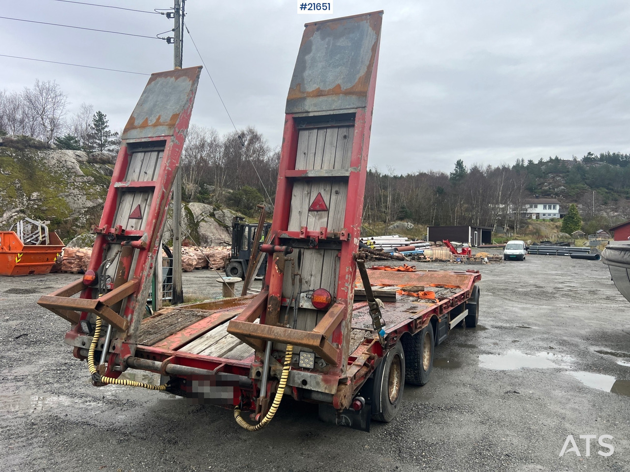 Damm 3 akslet maskinhenger m/ hydrauliske kjørebroer - 自动转运拖车:图4 Damm 3 akslet maskinhenger m/ hydrauliske kjørebroer - 自动转运拖车:图4