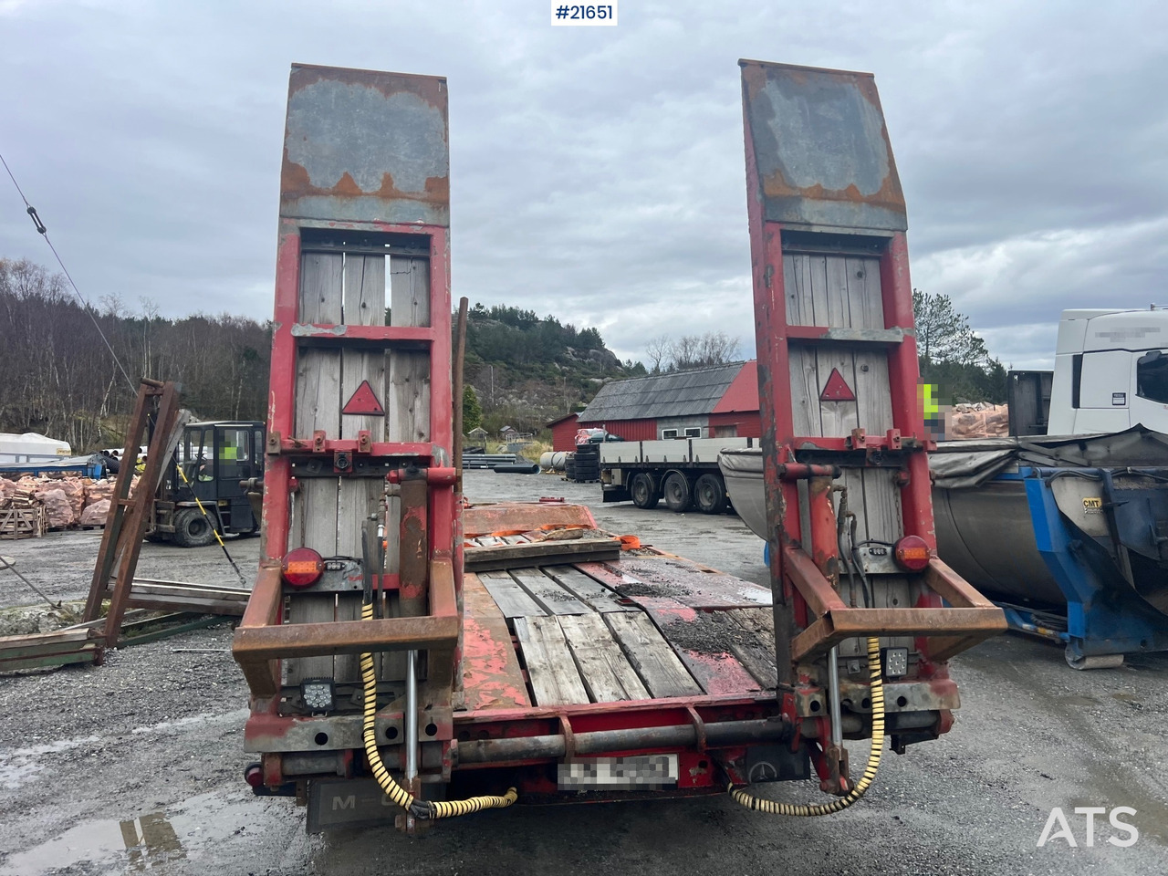 Damm 3 akslet maskinhenger m/ hydrauliske kjørebroer - 自动转运拖车:图3 Damm 3 akslet maskinhenger m/ hydrauliske kjørebroer - 自动转运拖车:图3