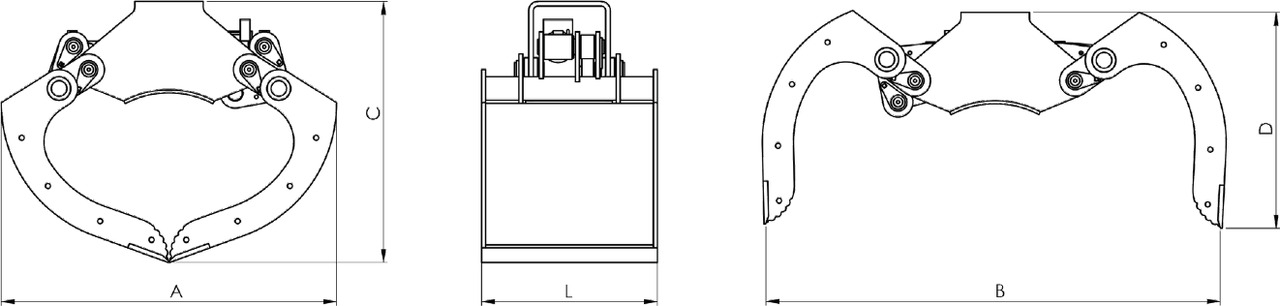 Pearced clamshell bucket BV-MR 50 SG - 蛤壳式铲斗 适用于 装载起重机:图3 Pearced clamshell bucket BV-MR 50 SG - 蛤壳式铲斗 适用于 装载起重机:图3