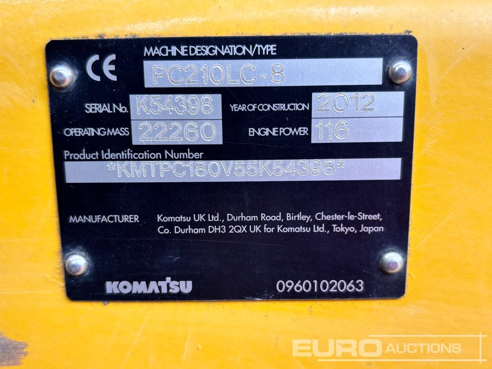 履带式挖掘机 2012 Komatsu PC210LC-8：图32