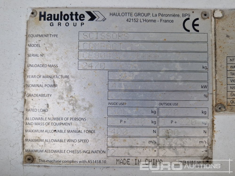 剪式升降机 2014 Haulotte Compact 12:图20 剪式升降机 2014 Haulotte Compact 12:图20