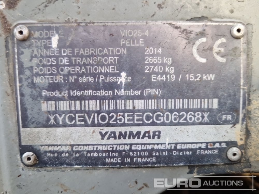小型挖掘机 2014 Yanmar ViO25-4：图30