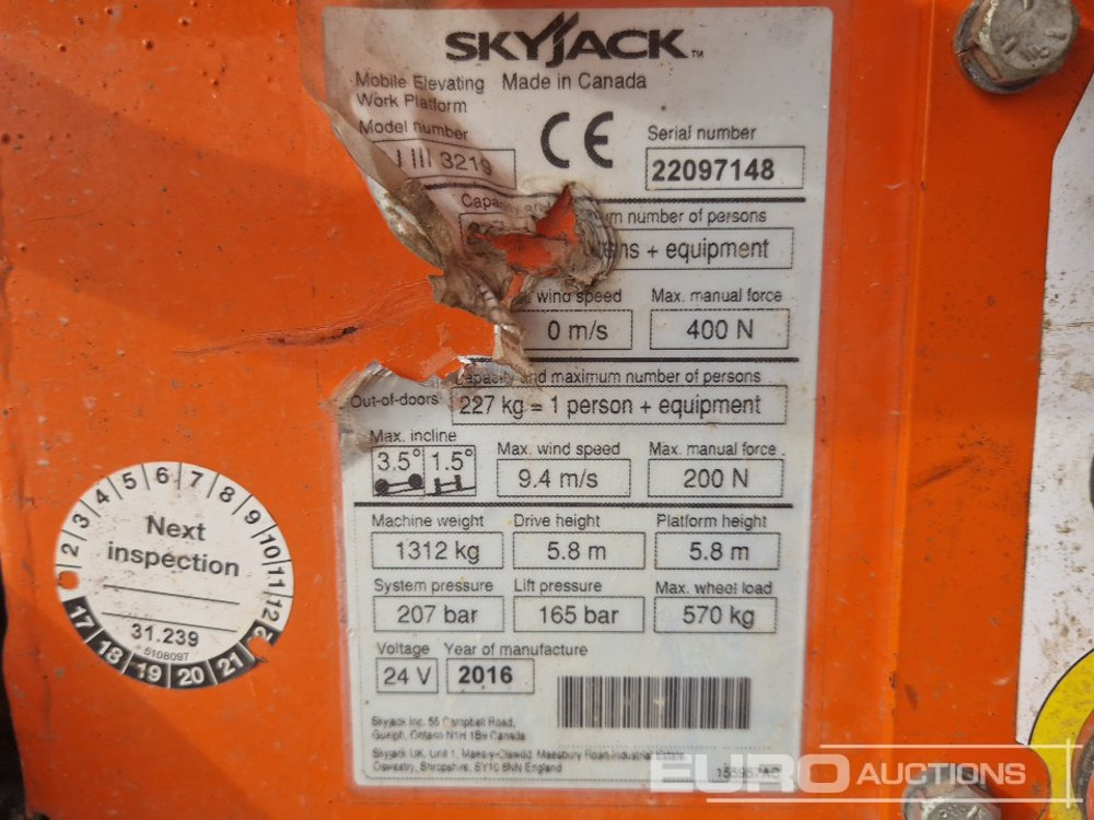 空中平台 2016 SkyJack SJIII 3219:图21 空中平台 2016 SkyJack SJIII 3219:图21