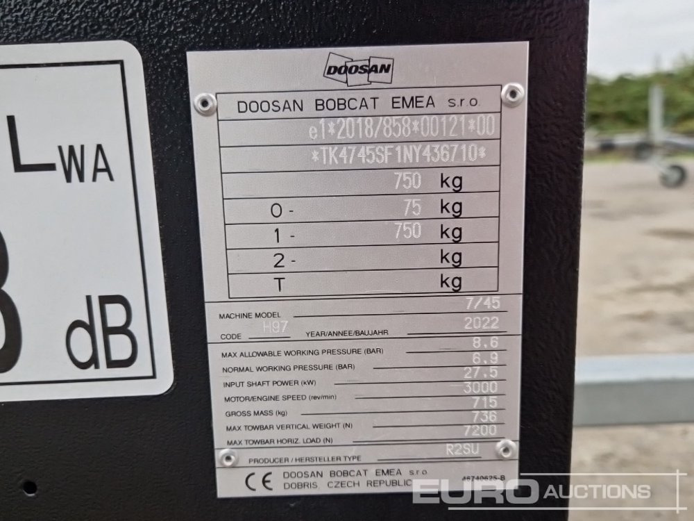 空气压缩机 2022 Doosan 7/45 140CFM：图17