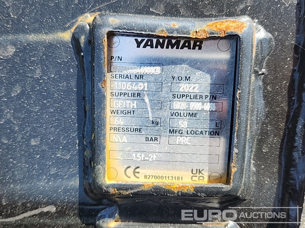 Unused Yanmar G02R-0900-6096 - 铲斗:图5 Unused Yanmar G02R-0900-6096 - 铲斗:图5