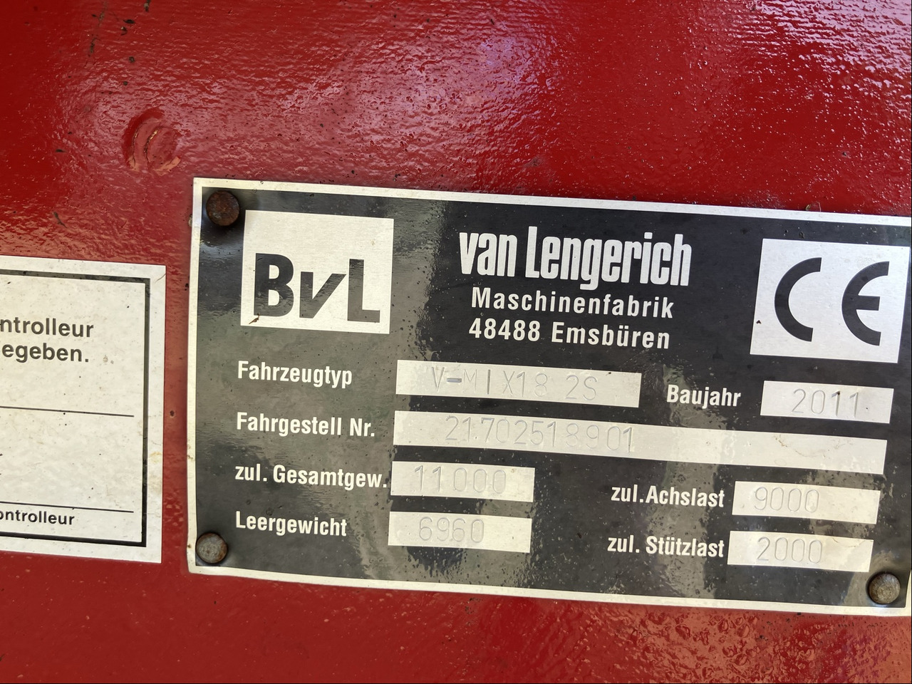BVL Futtermischwagen V-Mix 18 2S - 饲料搅拌车:图2 BVL Futtermischwagen V-Mix 18 2S - 饲料搅拌车:图2