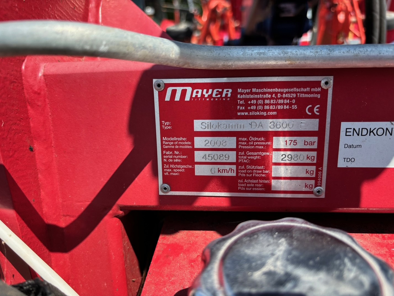 Mayer Siloking Silokamm DA 3600 F - 筒仓设备:图2 Mayer Siloking Silokamm DA 3600 F - 筒仓设备:图2