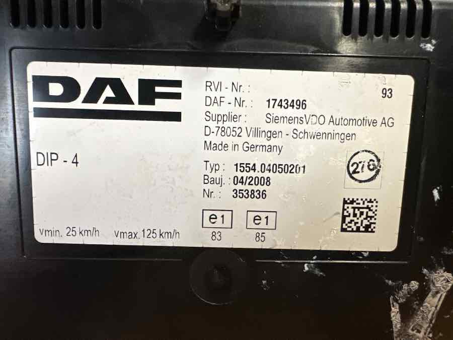 DAF INSTRUMENT ICL 1743496 - 驾驶室和内部 适用于 卡车:图3 DAF INSTRUMENT ICL 1743496 - 驾驶室和内部 适用于 卡车:图3