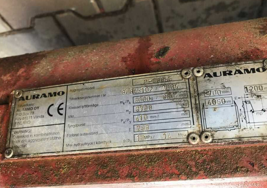 Auramo P-800LE - 夹具 适用于 叉车:图4 Auramo P-800LE - 夹具 适用于 叉车:图4