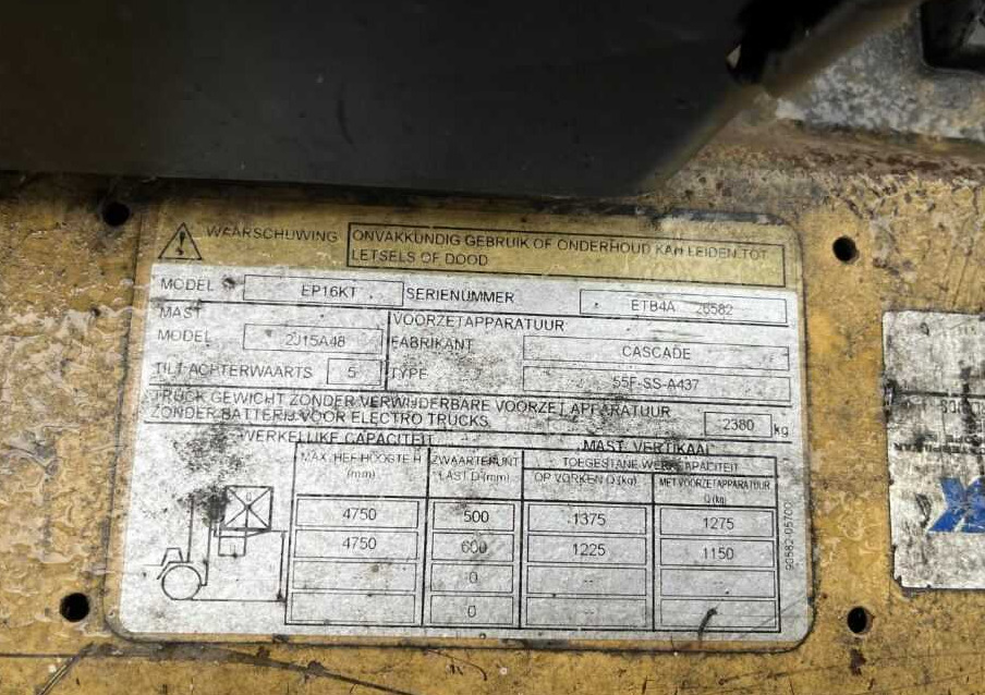 CAT Lift Trucks EP16KT - 电动叉车:图5 CAT Lift Trucks EP16KT - 电动叉车:图5