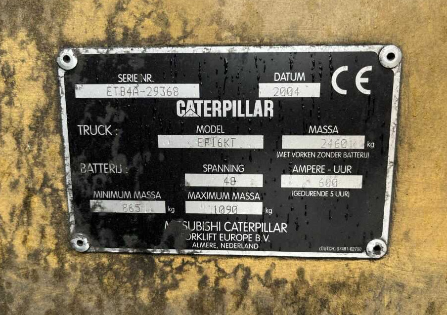 CAT Lift Trucks EP16KT - 电动叉车:图4 CAT Lift Trucks EP16KT - 电动叉车:图4