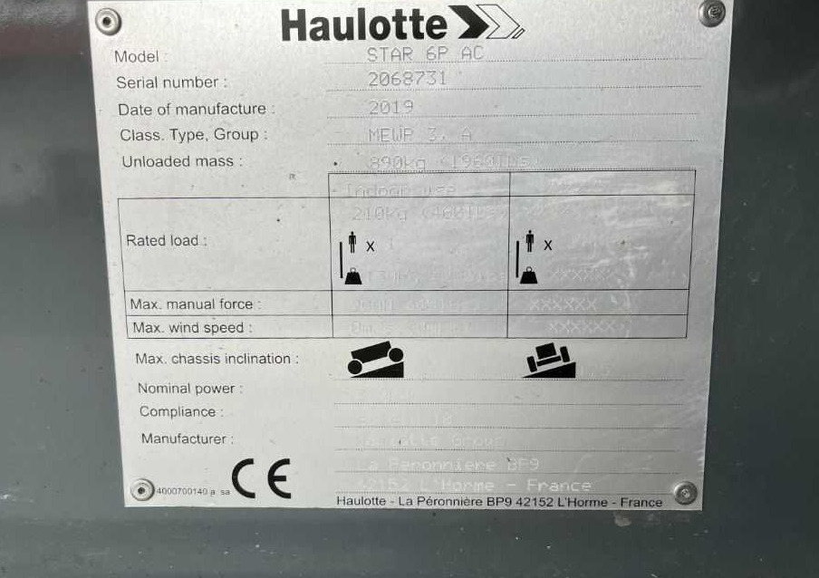 Haulotte STAR 6P AC - 垂直桅杆升降机:图4 Haulotte STAR 6P AC - 垂直桅杆升降机:图4