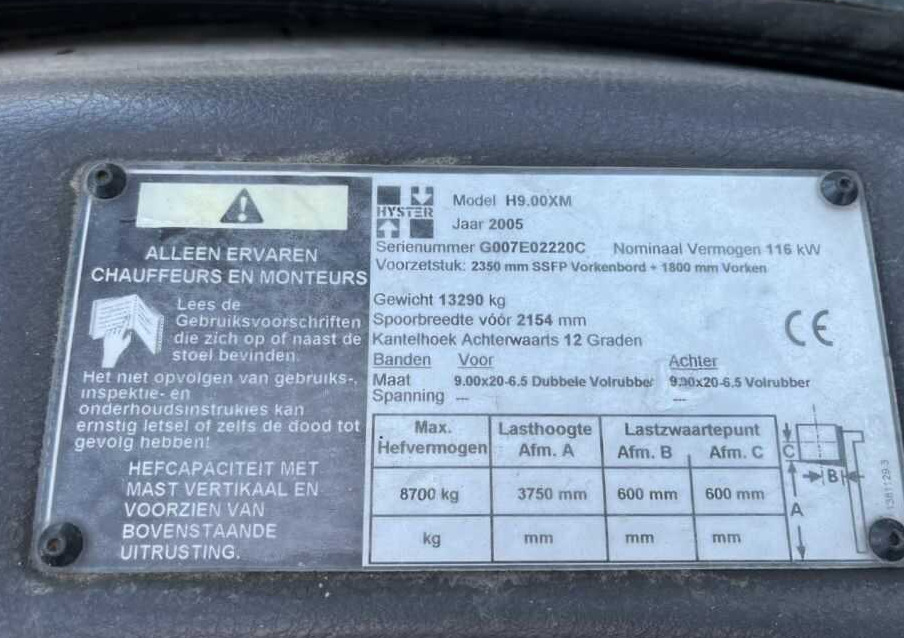 Hyster H9.00XM - 柴油叉车:图4 Hyster H9.00XM - 柴油叉车:图4