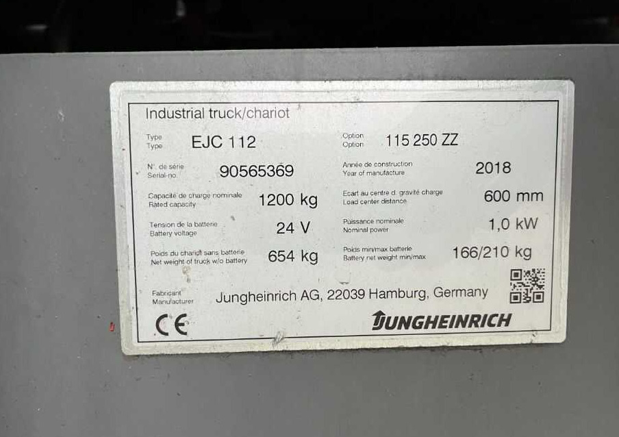 Jungheinrich EJC112 - 堆垛机:图4 Jungheinrich EJC112 - 堆垛机:图4